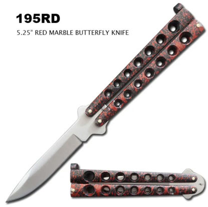 Red Samurai Butterfly Knife CNC Black Stainless